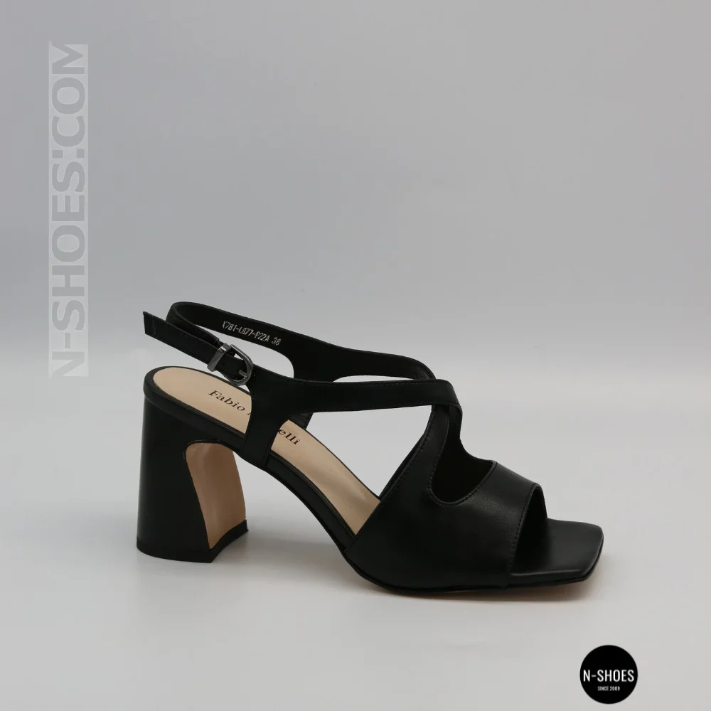 Women's Black Heeled Sandals Fabio Monelli 207708 K781-L877-P22A Black 6154