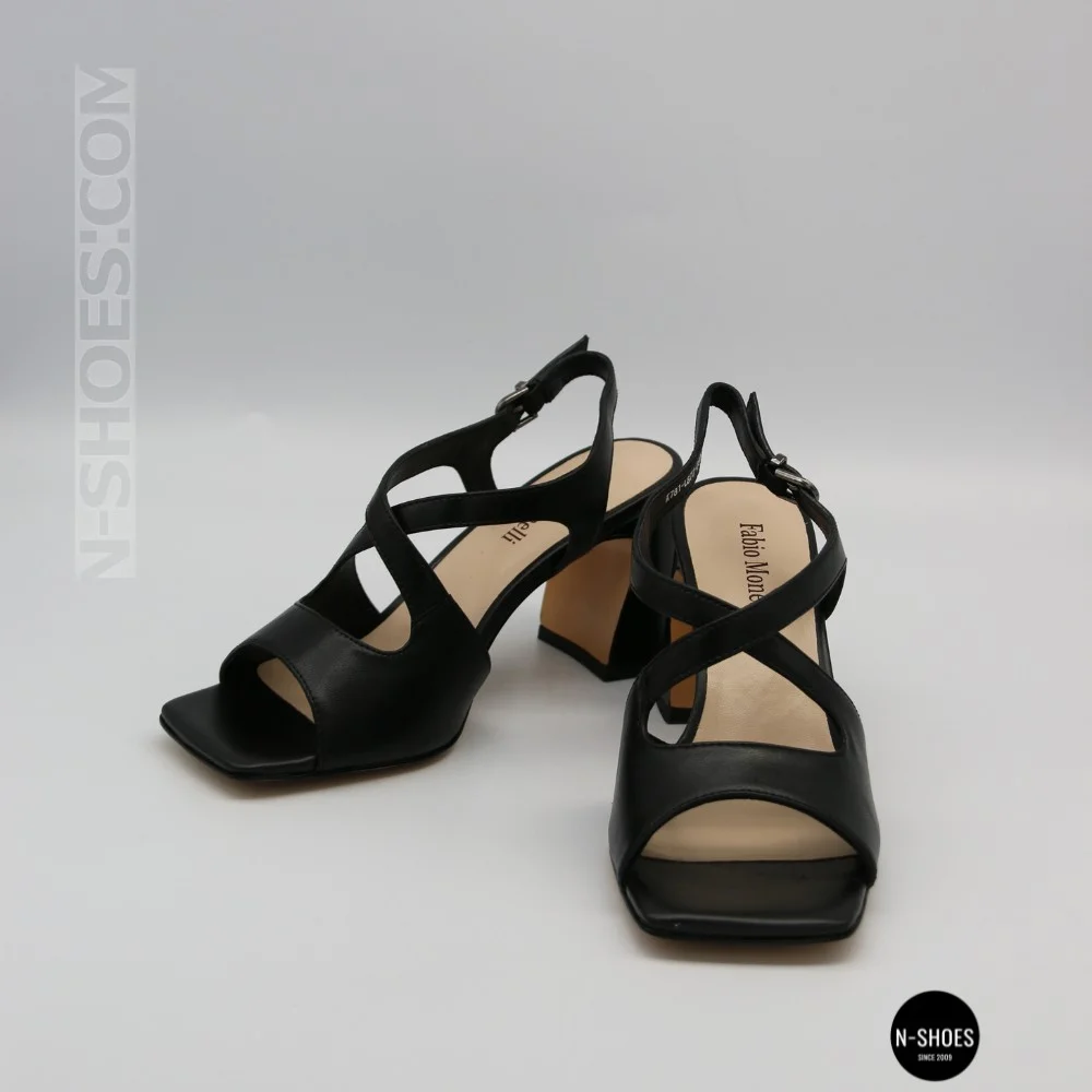 Women's Black Heeled Sandals Fabio Monelli 207708 K781-L877-P22A Black 6154