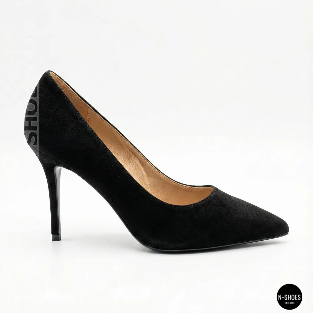 Women's Black Suede Stiletto Pumps Fabio Monelli (208457 4l190-a242-015a black 6156)