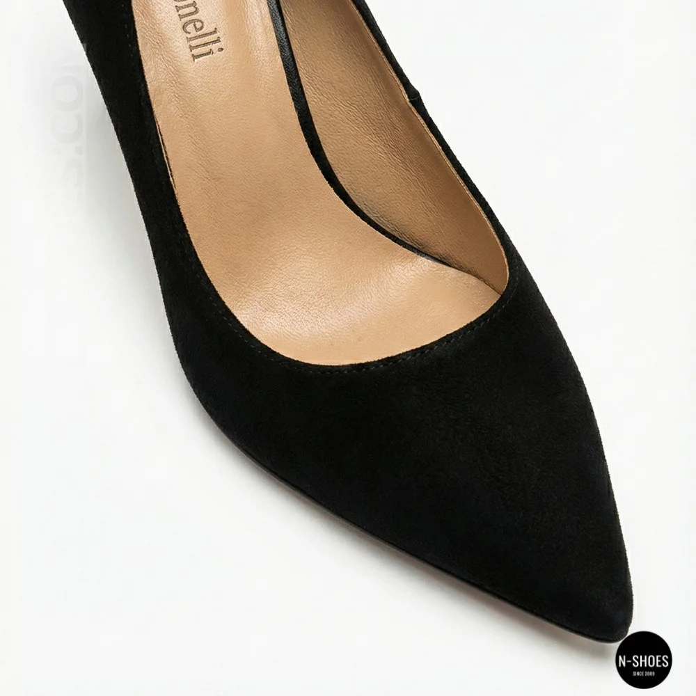 Women's Black Suede Stiletto Pumps Fabio Monelli (208457 4l190-a242-015a black 6156)