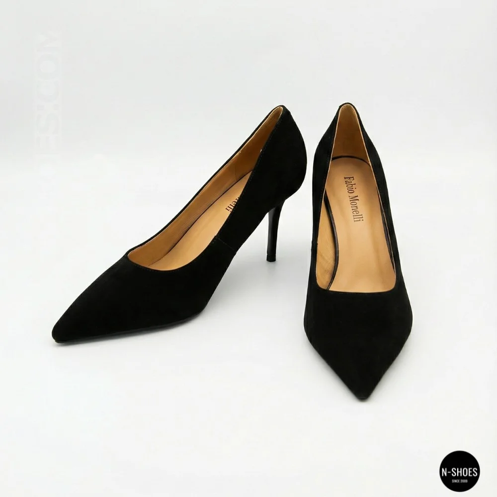 Women's Black Suede Stiletto Pumps Fabio Monelli (208457 4l190-a242-015a black 6156)