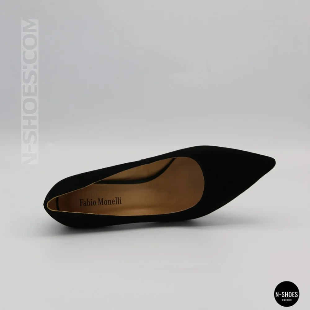 Women's Black Suede Stiletto Pumps Fabio Monelli (208457 4l190-a242-015a black 6156)
