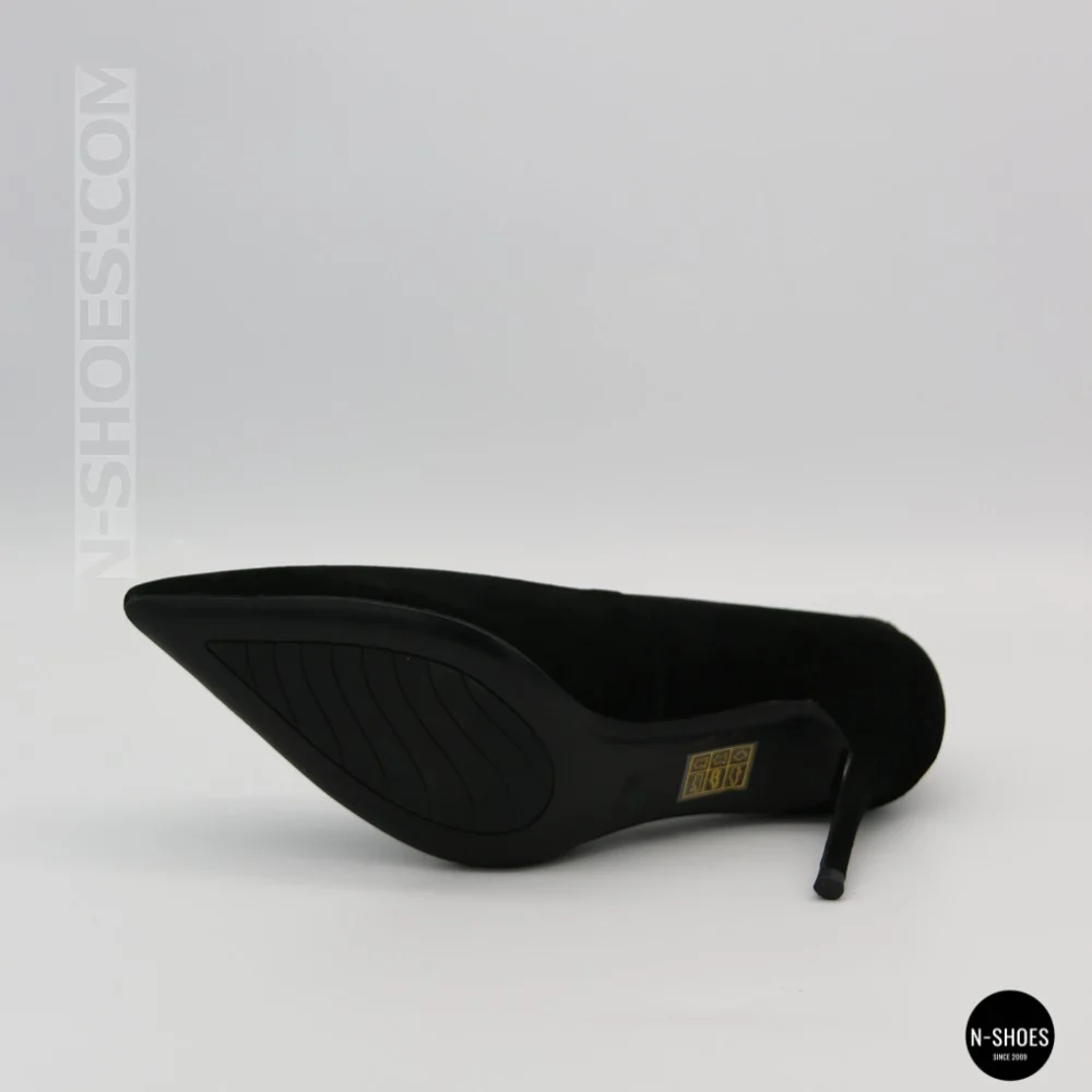 Women's Black Suede Stiletto Pumps Fabio Monelli (208457 4l190-a242-015a black 6156)