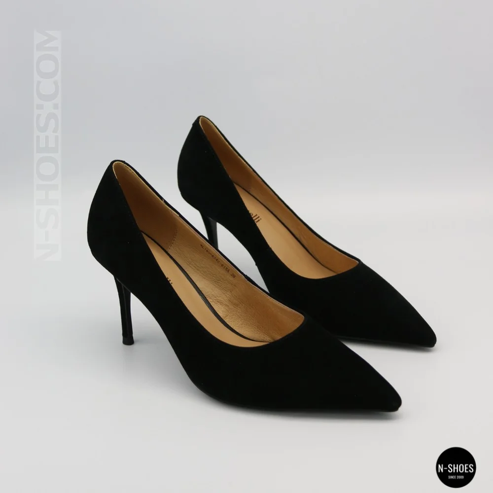 Women's Black Suede Stiletto Pumps Fabio Monelli (208457 4l190-a242-015a black 6156)
