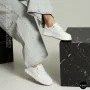 Женские белые кожаные кеды на платформе Allse Lonza 206754 23276 White-Beige 6158