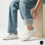 Женские белые кожаные кеды на платформе Allse Lonza 206754 23276 White-Beige 6158