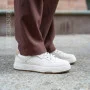 Женские белые кожаные кеды на платформе Allse Lonza 206754 23276 White-Beige 6158