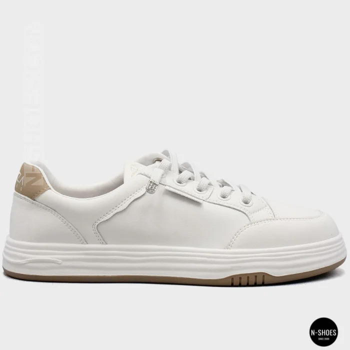 Женские белые кожаные кеды на платформе Allse Lonza 206754 23276 White-Beige 6158