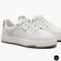 Женские белые кожаные кеды на платформе Allse Lonza 206754 23276 White-Beige 6158