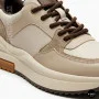 Women's Leather Chunky Sneakers Allsy 207671 512-662977-3 BEIGE AY 6159