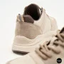 Women's Leather Chunky Sneakers Allsy 207671 512-662977-3 BEIGE AY 6159