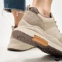 Women's Leather Chunky Sneakers Allsy 207671 512-662977-3 BEIGE AY 6159