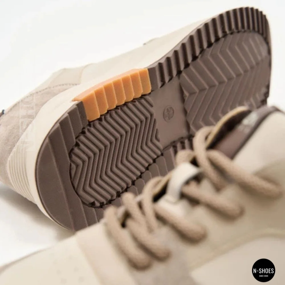 Women's Leather Chunky Sneakers Allsy 207671 512-662977-3 BEIGE AY 6159