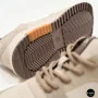 Women's Leather Chunky Sneakers Allsy 207671 512-662977-3 BEIGE AY 6159