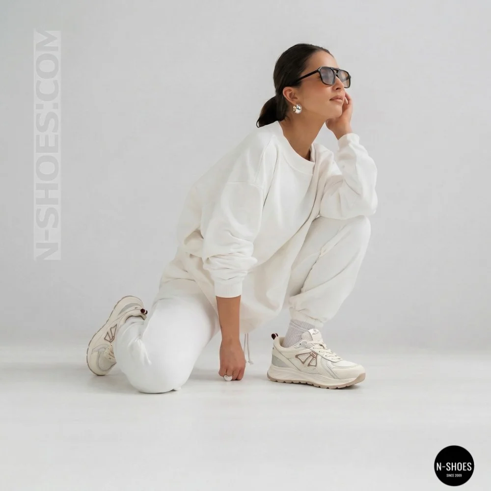 Women's Beige Sneakers Allsy 207032 yr18-3 Lonza Axel Arigato Style