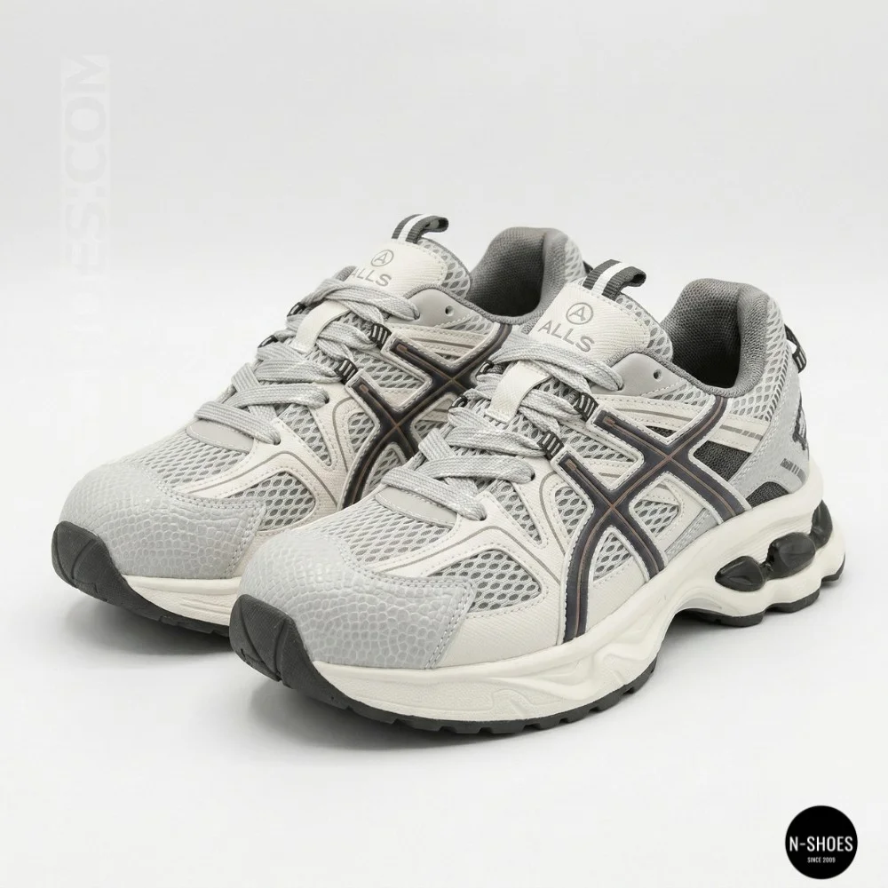 Жіночі сірі кросівки Allsy 209784 t25675 Lonza 212533 grey 6166 у стилі ASICS GEL