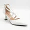Women's fashionable white sandals with a stable French heel Fabio Monelli 207657 22A649-A288-YP1035TS WHITE FM 6168 in the style of Werner Kern Patty