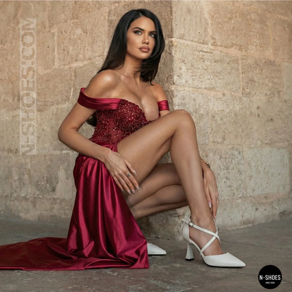 Women's White Sandals by Fabio Monelli on a Stable French Heel