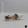 Women's White Sandals by Fabio Monelli on a Stable French Heel