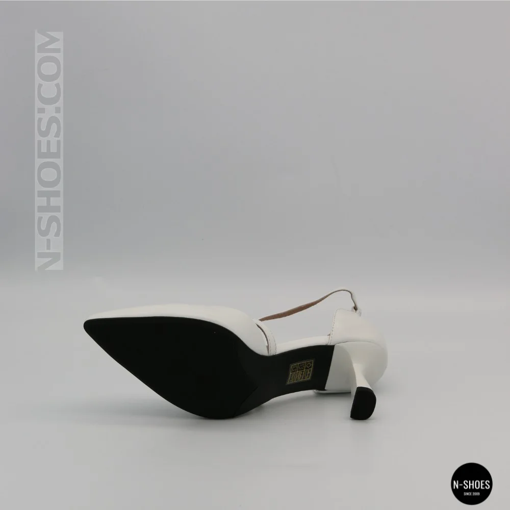 Women's White Sandals by Fabio Monelli on a Stable French Heel