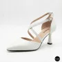 Women's White Sandals by Fabio Monelli on a Stable French Heel