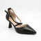 Women's fashionable black sandals with a stable French heel Fabio Monelli 212267 22a649-a288-y314ts black fm 6169 in the style of Werner Kern Patty