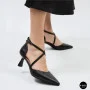 Women's Black Fabio Monelli Sandal Shoes with a Stable Heel