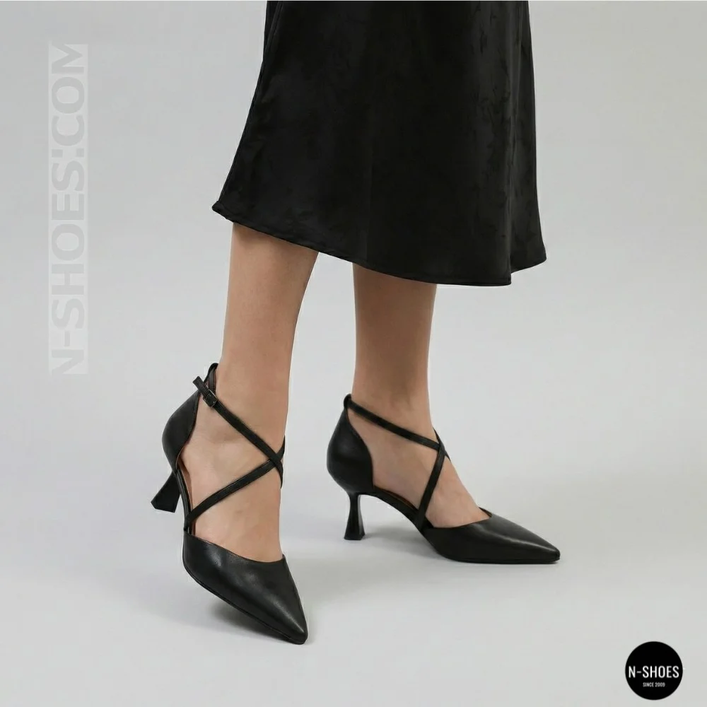 Women's Black Fabio Monelli Sandal Shoes with a Stable Heel