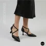 Women's Black Fabio Monelli Sandal Shoes with a Stable Heel