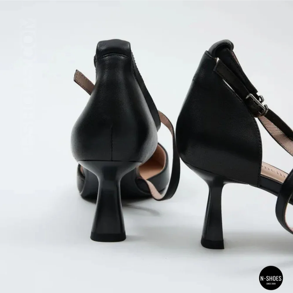 Women's Black Fabio Monelli Sandal Shoes with a Stable Heel
