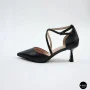 Women's Black Fabio Monelli Sandal Shoes with a Stable Heel