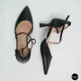 Women's Black Fabio Monelli Sandal Shoes with a Stable Heel