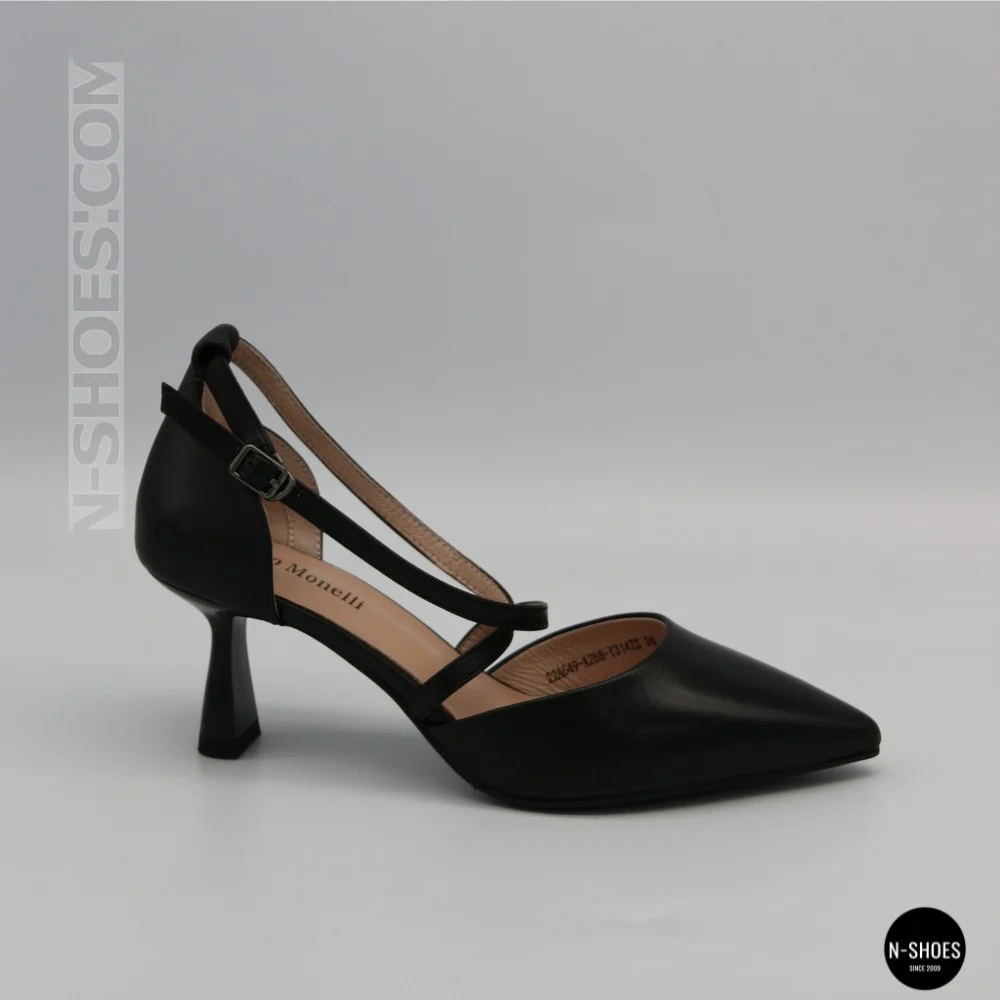 Women's Black Fabio Monelli Sandal Shoes with a Stable Heel