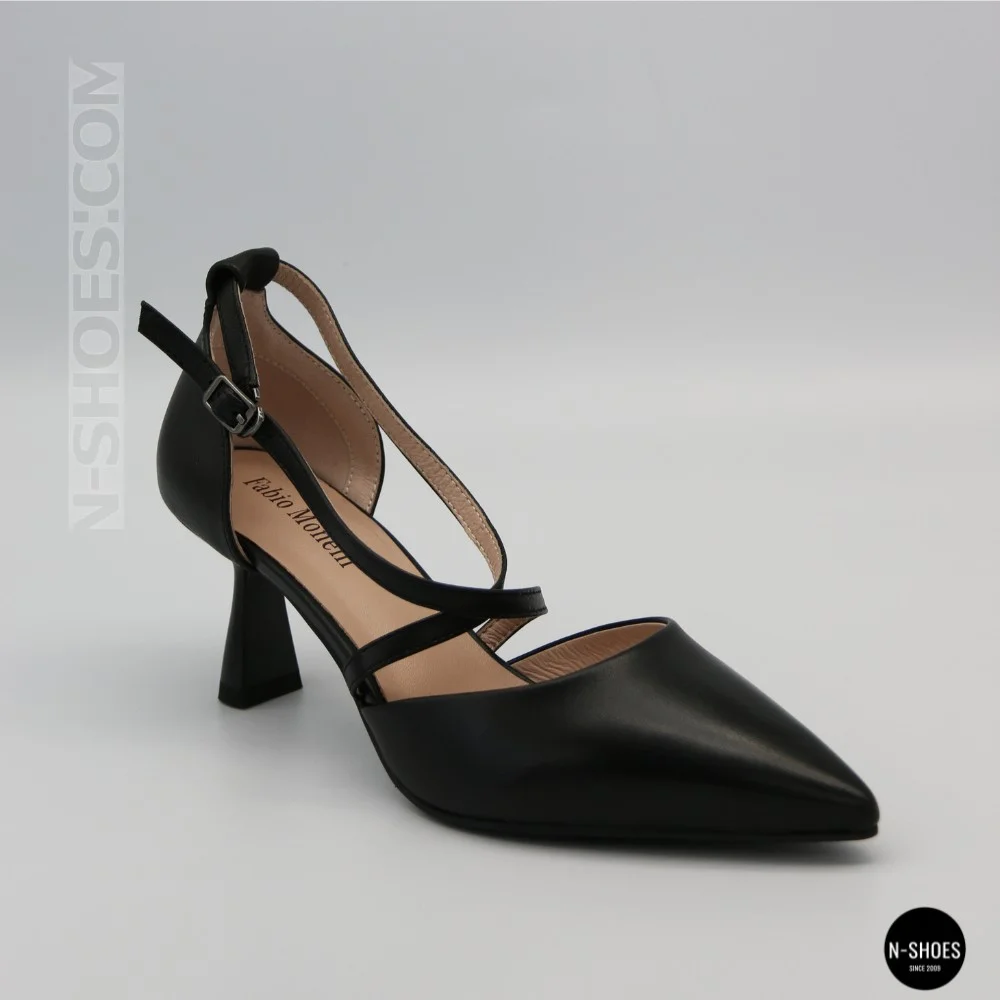 Women's Black Fabio Monelli Sandal Shoes with a Stable Heel