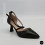 Women's Black Fabio Monelli Sandal Shoes with a Stable Heel