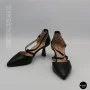 Women's Black Fabio Monelli Sandal Shoes with a Stable Heel