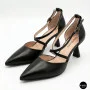 Women's Black Fabio Monelli Sandal Shoes with a Stable Heel
