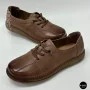 Women's Brown Leather Moccasin-Sneakers Allsy 207744 q1-01-3 6171