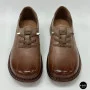 Women's Brown Leather Moccasin-Sneakers Allsy 207744 q1-01-3 6171