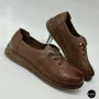 Women's Brown Leather Moccasin-Sneakers Allsy 207744 q1-01-3 6171