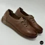 Women's Brown Leather Moccasin-Sneakers Allsy 207744 q1-01-3 6171