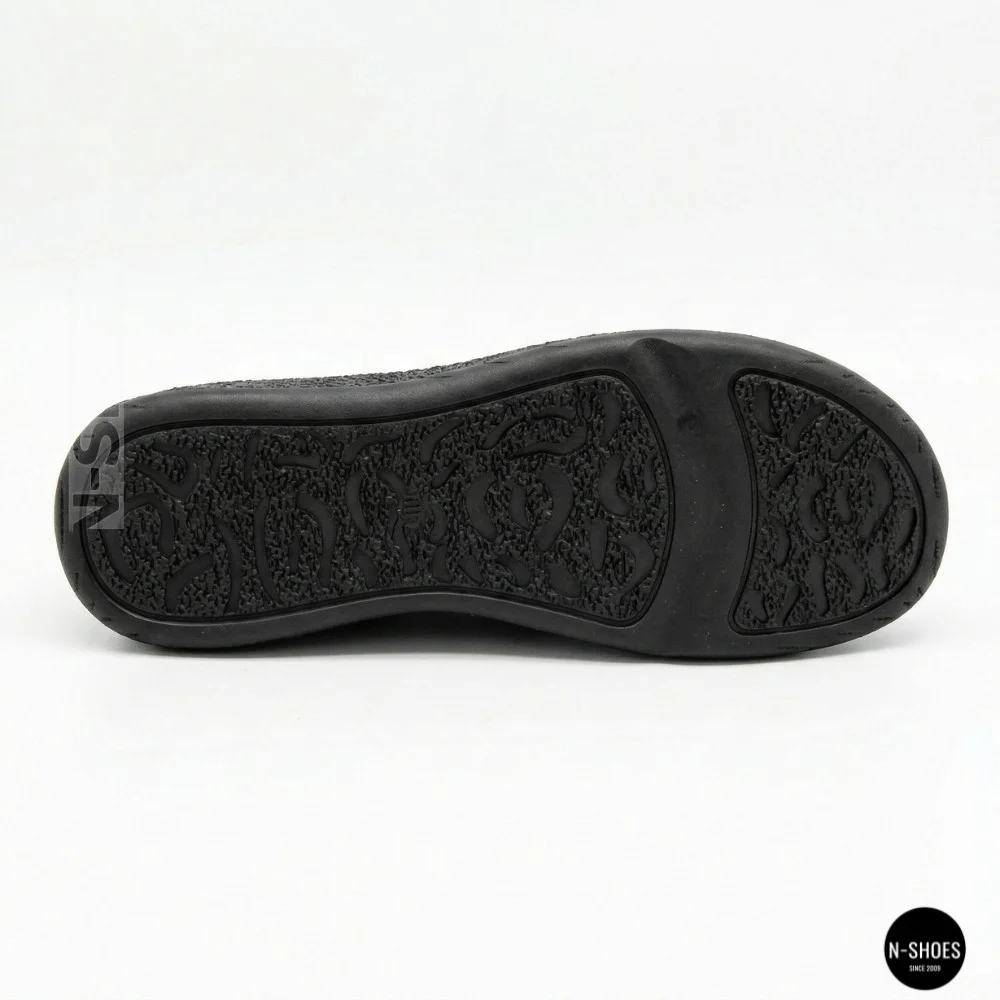 Women's Black Leather Moccasin Sneakers Allsy 207743 q1-01-2 Black 6172