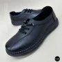 Women's Black Leather Moccasin Sneakers Allsy 207743 q1-01-2 Black 6172