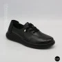 Women's Black Leather Moccasin Sneakers Allsy 207743 q1-01-2 Black 6172