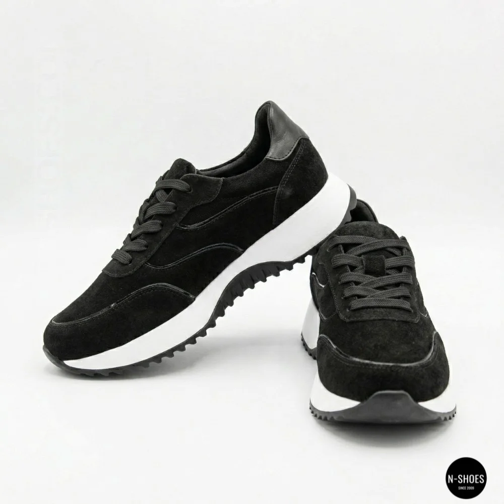 Women's Black Suede Wedge Sneakers Romax Comfort 1361-4v 6173