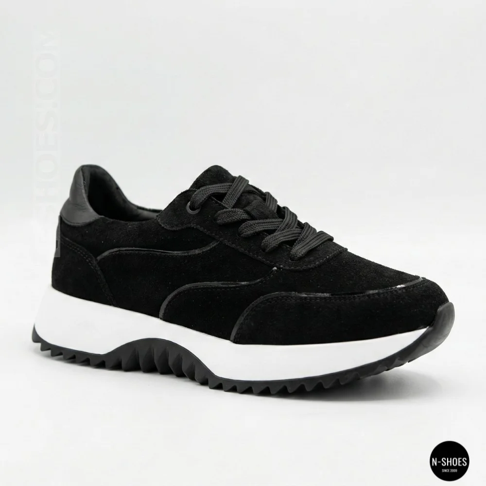 Women's Black Suede Wedge Sneakers Romax Comfort 1361-4v 6173
