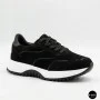 Women's Black Suede Wedge Sneakers Romax Comfort 1361-4v 6173