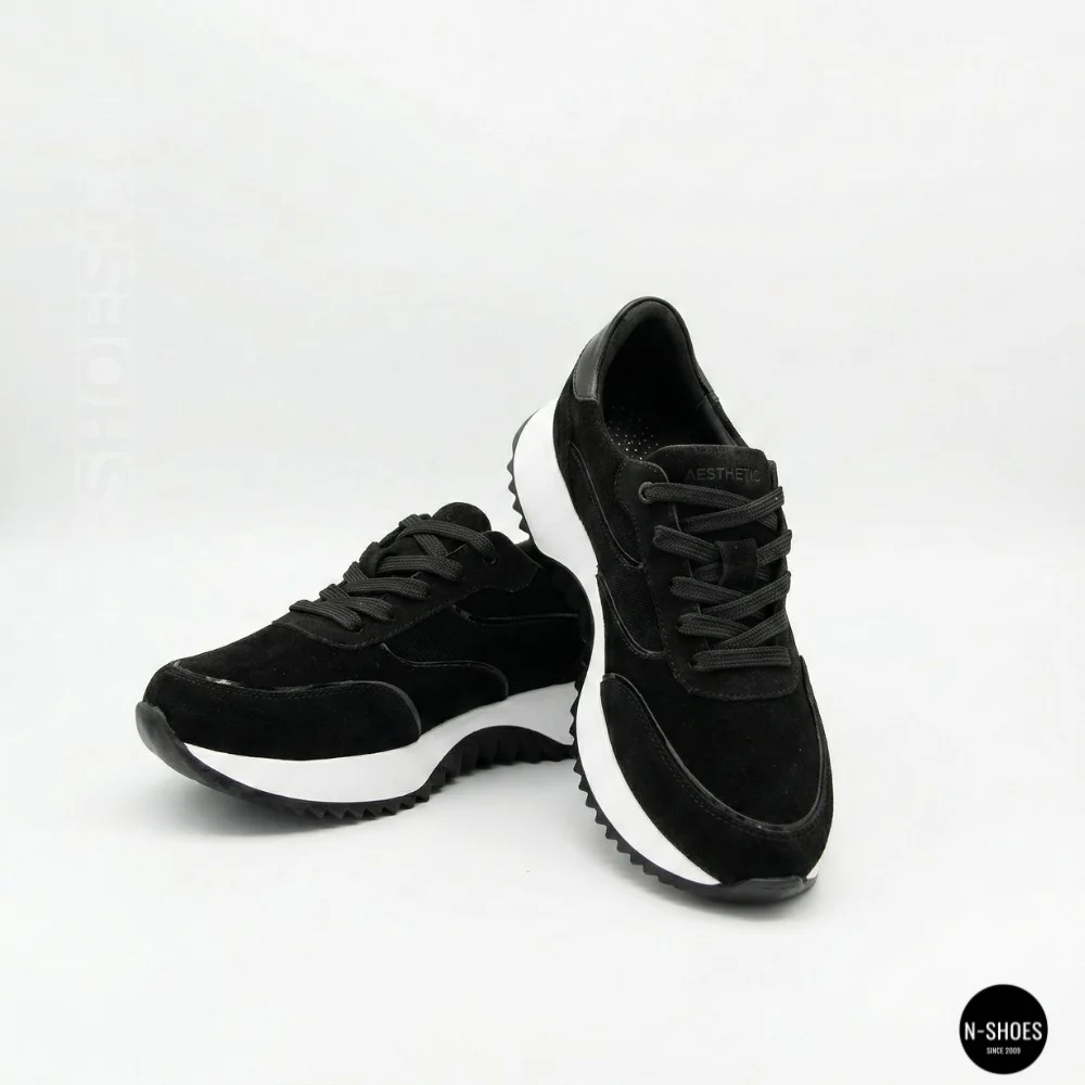 Women's Black Suede Wedge Sneakers Romax Comfort 1361-4v 6173