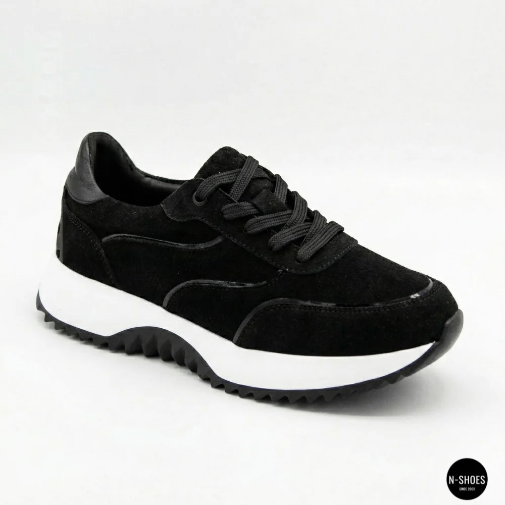 Women's Black Suede Wedge Sneakers Romax Comfort 1361-4v 6173