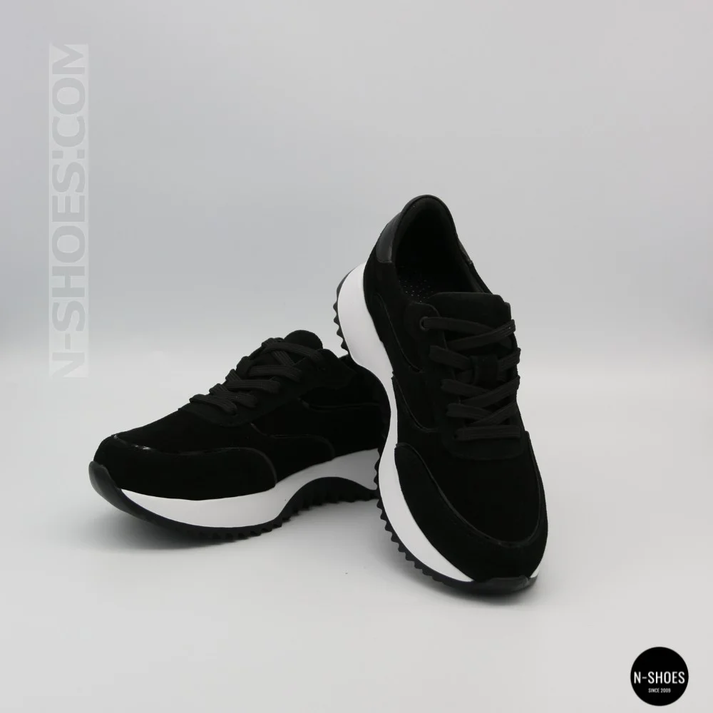 Women's Black Suede Wedge Sneakers Romax Comfort 1361-4v 6173